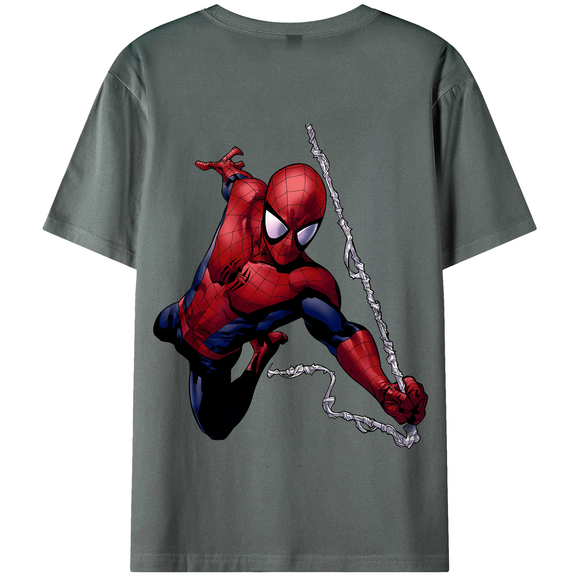 （画像用） Spider Man スパイダーマン 綿100％半袖Tシャツ（背面プリント）